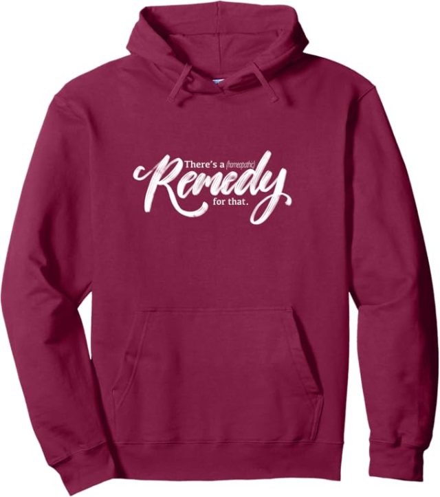 Maroon hoodie with script Remedy design