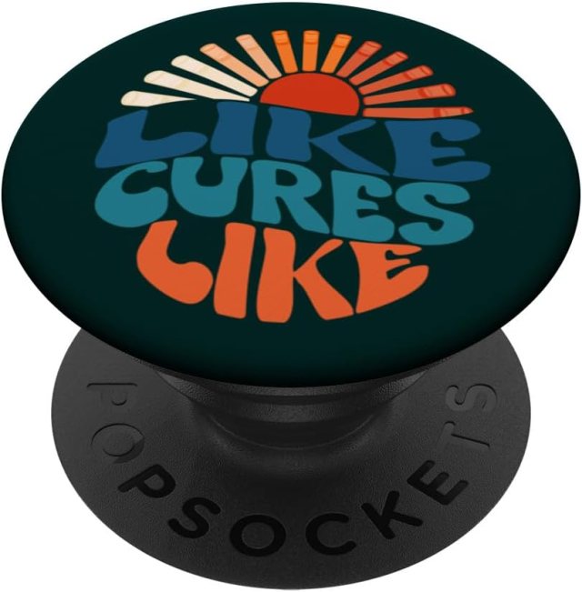 PopSocket phone grip with retro sunset Like Cures Like design